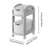 Maxbell Rolling Cart on Wheels Fruit Vegetable Basket for Laundry Living Room Office 2 Layer Gray