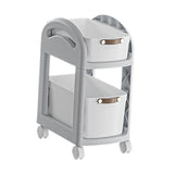 Maxbell Rolling Cart on Wheels Fruit Vegetable Basket for Laundry Living Room Office 2 Layer Gray
