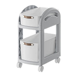 Maxbell Rolling Cart on Wheels Fruit Vegetable Basket for Laundry Living Room Office 2 Layer Gray