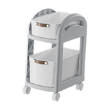 Maxbell Rolling Cart on Wheels Fruit Vegetable Basket for Laundry Living Room Office 2 Layer Gray