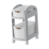 Maxbell Rolling Cart on Wheels Fruit Vegetable Basket for Laundry Living Room Office 2 Layer Gray
