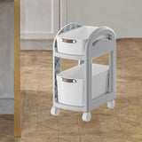 Maxbell Rolling Cart on Wheels Fruit Vegetable Basket for Laundry Living Room Office 2 Layer Gray