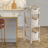 Maxbell Rolling Cart on Wheels Fruit Vegetable Basket for Laundry Living Room Office 3 Layer White
