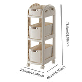 Maxbell Rolling Cart on Wheels Fruit Vegetable Basket for Laundry Living Room Office 3 Layer White