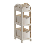 Maxbell Rolling Cart on Wheels Fruit Vegetable Basket for Laundry Living Room Office 3 Layer White