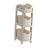 Maxbell Rolling Cart on Wheels Fruit Vegetable Basket for Laundry Living Room Office 3 Layer White