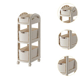 Maxbell Rolling Cart on Wheels Fruit Vegetable Basket for Laundry Living Room Office 3 Layer White