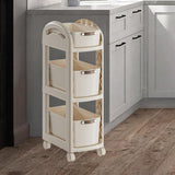 Maxbell Rolling Cart on Wheels Fruit Vegetable Basket for Laundry Living Room Office 3 Layer White