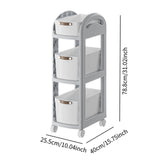 Maxbell Rolling Cart on Wheels Fruit Vegetable Basket for Laundry Living Room Office 3 Layer Gray
