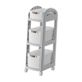 Maxbell Rolling Cart on Wheels Fruit Vegetable Basket for Laundry Living Room Office 3 Layer Gray