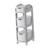 Maxbell Rolling Cart on Wheels Fruit Vegetable Basket for Laundry Living Room Office 3 Layer Gray