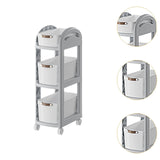 Maxbell Rolling Cart on Wheels Fruit Vegetable Basket for Laundry Living Room Office 3 Layer Gray