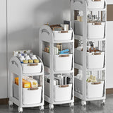 Maxbell Rolling Cart on Wheels Fruit Vegetable Basket for Laundry Living Room Office 3 Layer Gray