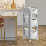 Maxbell Rolling Cart on Wheels Fruit Vegetable Basket for Laundry Living Room Office 3 Layer Gray
