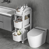 Maxbell Rolling Cart on Wheels Fruit Vegetable Basket for Laundry Living Room Office 3 Layer Gray