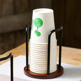 Maxbell Cup Holder Coffee Cup Dispenser for Coffee Milk Tea Shop Bathroom Restaurant Black Single