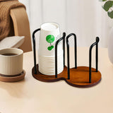 Maxbell Cup Holder Coffee Cup Dispenser for Coffee Milk Tea Shop Bathroom Restaurant Black Double