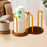 Maxbell Cup Holder Coffee Cup Dispenser for Coffee Milk Tea Shop Bathroom Restaurant Gold Double
