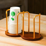 Maxbell Cup Holder Coffee Cup Dispenser for Coffee Milk Tea Shop Bathroom Restaurant Gold Double