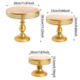 Maxbell 3 Pieces Cake Stand Round Metal Cupcake Holders for Party Graduation Wedding
