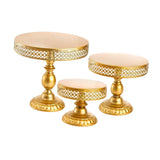 Maxbell 3 Pieces Cake Stand Round Metal Cupcake Holders for Party Graduation Wedding