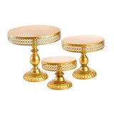 Maxbell 3 Pieces Cake Stand Round Metal Cupcake Holders for Party Graduation Wedding