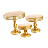 Maxbell 3 Pieces Cake Stand Round Metal Cupcake Holders for Party Graduation Wedding
