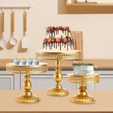 Maxbell 3 Pieces Cake Stand Round Metal Cupcake Holders for Party Graduation Wedding