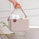 Maxbell Storage Tote Cosmetics Organizer Supplies Toilet Portable Shower Open Basket beige