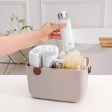 Maxbell Storage Tote Cosmetics Organizer Supplies Toilet Portable Shower Open Basket beige