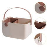 Maxbell Storage Tote Cosmetics Organizer Supplies Toilet Portable Shower Open Basket beige