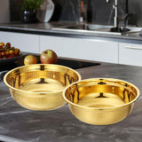 Maxbell Stainless Steel Kitchen Colander Bowl Set with Basin for Washing Fruit Pasta 16cm