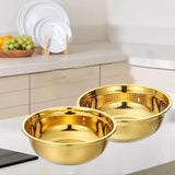Maxbell Stainless Steel Kitchen Colander Bowl Set with Basin for Washing Fruit Pasta 22cm