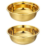 Maxbell Stainless Steel Kitchen Colander Bowl Set with Basin for Washing Fruit Pasta 26cm