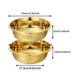Maxbell Stainless Steel Kitchen Colander Bowl Set with Basin for Washing Fruit Pasta 30cm