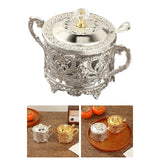 Maxbell Candy Jar Multifunctional Condiment Pot for Housewarming Gift Festive Dinner Silver