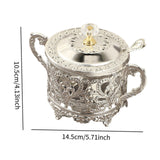 Maxbell Candy Jar Multifunctional Condiment Pot for Housewarming Gift Festive Dinner Silver