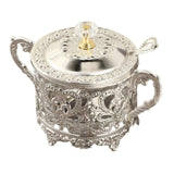 Maxbell Candy Jar Multifunctional Condiment Pot for Housewarming Gift Festive Dinner Silver