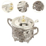 Maxbell Candy Jar Multifunctional Condiment Pot for Housewarming Gift Festive Dinner Silver