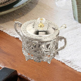 Maxbell Candy Jar Multifunctional Condiment Pot for Housewarming Gift Festive Dinner Silver