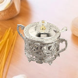 Maxbell Candy Jar Multifunctional Condiment Pot for Housewarming Gift Festive Dinner Silver