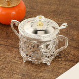 Maxbell Candy Jar Multifunctional Condiment Pot for Housewarming Gift Festive Dinner Silver