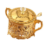 Maxbell Candy Jar Multifunctional Condiment Pot for Housewarming Gift Festive Dinner Gold