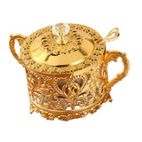 Maxbell Candy Jar Multifunctional Condiment Pot for Housewarming Gift Festive Dinner Gold
