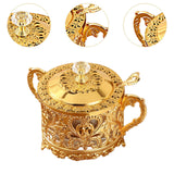 Maxbell Candy Jar Multifunctional Condiment Pot for Housewarming Gift Festive Dinner Gold