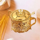 Maxbell Candy Jar Multifunctional Condiment Pot for Housewarming Gift Festive Dinner Gold