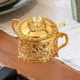 Maxbell Candy Jar Multifunctional Condiment Pot for Housewarming Gift Festive Dinner Gold