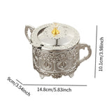 Maxbell Candy Jar with Spoon Dispenser Sugar Bowl for Kitchen Home Housewarming Gift Silver