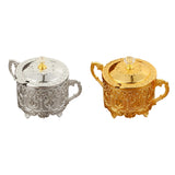 Maxbell Candy Jar with Spoon Dispenser Sugar Bowl for Kitchen Home Housewarming Gift Silver