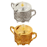 Maxbell Candy Jar with Spoon Dispenser Sugar Bowl for Kitchen Home Housewarming Gift Silver